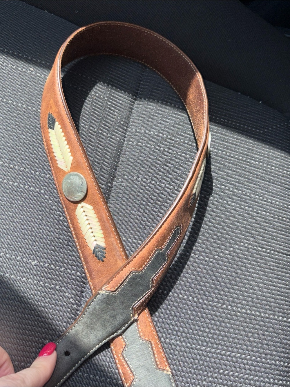 Vintage silver creek Indian head silver dollar belt